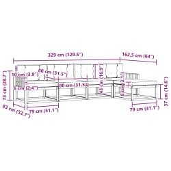 Ensemble de canapés d'extérieur 4 pcs Blanc et anthracite 580918580918
