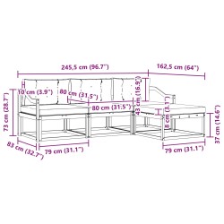 Ensemble de canapés d'extérieur 4 pcs Blanc et anthracite 580919580919