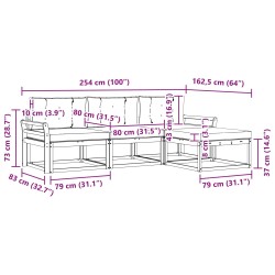 Ensemble de canapés d'extérieur 4 pcs Blanc et anthracite 580920580920