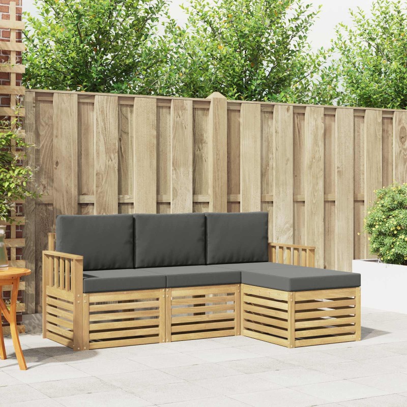 Ensemble de canapés d'extérieur 4 pcs Blanc et anthracite 580922580922