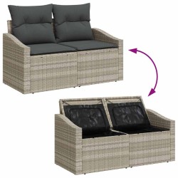 Ensemble de Canapés 6 pcs Gris clair et gris foncé polyrotin 580923580923