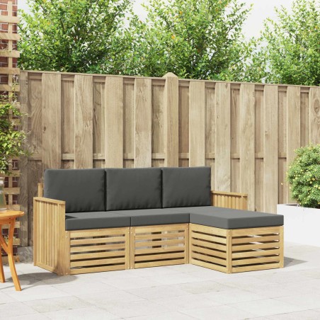 Ensemble de canapés d'extérieur 4 pcs Blanc et anthracite 580927580927