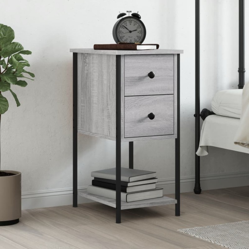 Table de chevet sonoma gris 32x42x70 cm bois d'ingénierie 580936580936