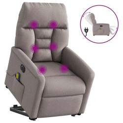 Fauteuil inclinable de massage électrique Taupe Tissu 580938580938