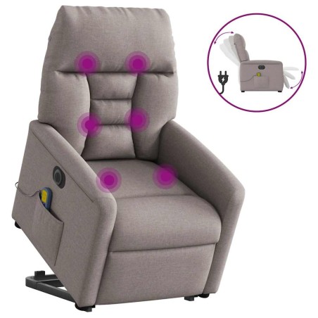 Fauteuil inclinable de massage électrique Taupe Tissu 580938580938