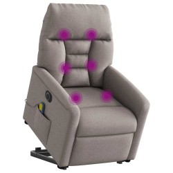 Fauteuil inclinable de massage électrique Taupe Tissu 580938580938