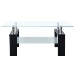 Table basse Noir et transparent 95x55x40 cm Verre trempé 580941580941