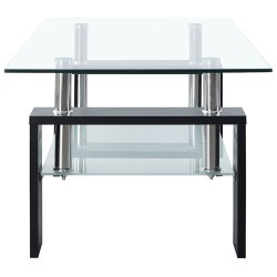 Table basse Noir et transparent 95x55x40 cm Verre trempé 580941580941