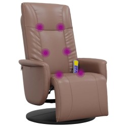 Fauteuil inclinable de massage repose-pieds marron similicuir 580943580943