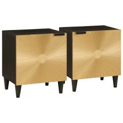 Table de chevet 2 pcs Noir et or 40 x 33 x 46 cm 580947580947