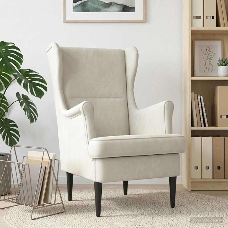 Fauteuil Crème Velours 580948580948