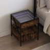 Table de chevet avec LED infini chêne fumé 40x40x51 cm 580949580949