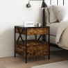 Table de chevet avec LED infini chêne fumé 40x40x51 cm 580949580949