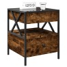 Table de chevet avec LED infini chêne fumé 40x40x51 cm 580949580949