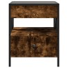 Table de chevet avec LED infini chêne fumé 40x40x51 cm 580949580949
