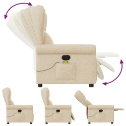 Fauteuil de massage inclinable Crème Tissu 580950580950