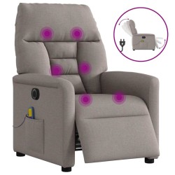 Fauteuil de massage inclinable électrique Taupe Tissu 580957580957