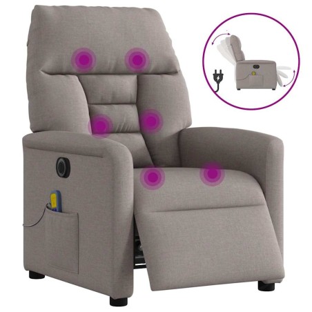 Fauteuil de massage inclinable électrique Taupe Tissu 580957580957