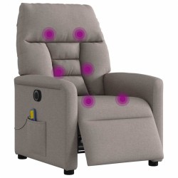 Fauteuil de massage inclinable électrique Taupe Tissu 580957580957