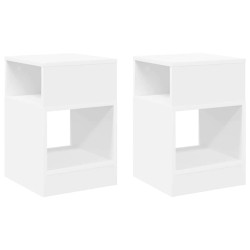 Table d'appoint 2 pcs Blanc 30,5 x 30 x 45 cm Bois d'ingénierie 580959580959