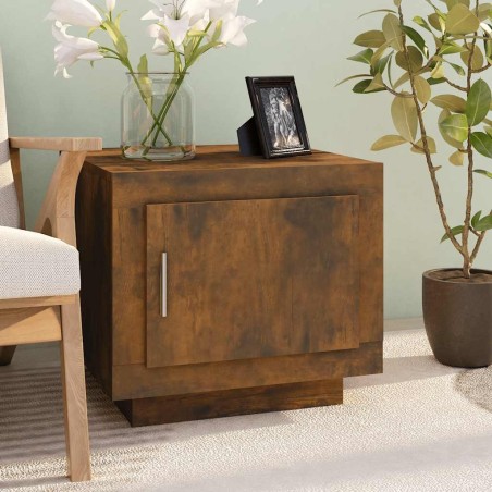 Table basse chêne fumé 51x50x45 cm bois d'ingénierie 580961580961