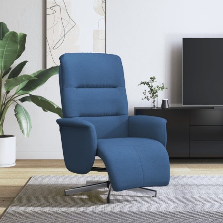 Fauteuil inclinable avec repose-pieds bleu tissu 580963580963