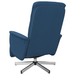 Fauteuil inclinable avec repose-pieds bleu tissu 580963580963