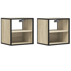 Tables de chevet murales 2 pcs chêne sonoma 40x31x39,5 cm 580973580973