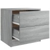 Table de chevet sonoma gris 40x30x40 cm bois d'ingénierie 580978580978