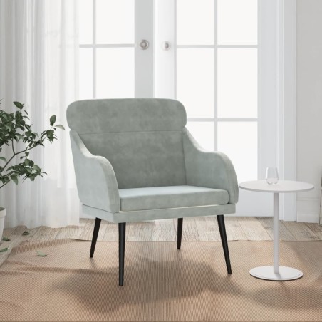 Fauteuil Gris clair 63x76x80 cm Velours 580984580984