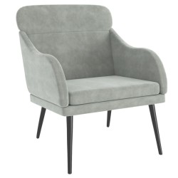 Fauteuil Gris clair 63x76x80 cm Velours 580984580984