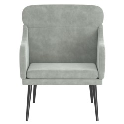 Fauteuil Gris clair 63x76x80 cm Velours 580984580984