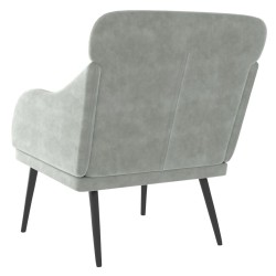 Fauteuil Gris clair 63x76x80 cm Velours 580984580984