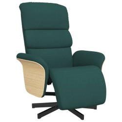 Fauteuil inclinable avec repose-pieds vert foncé tissu 580986580986