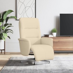 Fauteuil inclinable avec repose-pied crème tissu 580988580988