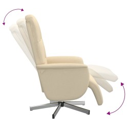 Fauteuil inclinable avec repose-pied crème tissu 580988580988