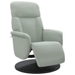 Fauteuil inclinable avec repose-pied gris clair velours 580989580989