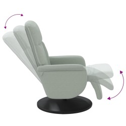 Fauteuil inclinable avec repose-pied gris clair velours 580989580989
