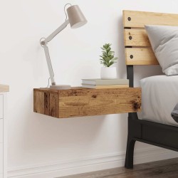Table de chevet vieux bois 60x35 cm bois d'ingénierie 580994580994