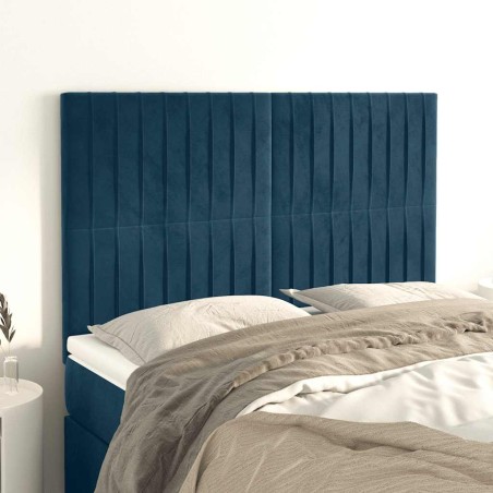 Tête de lit Bleu foncé 144 x 5 x 118/128 cm Velours 581011581011