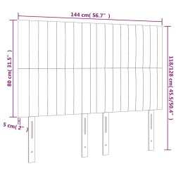 Tête de lit Bleu foncé 144 x 5 x 118/128 cm Velours 581011581011