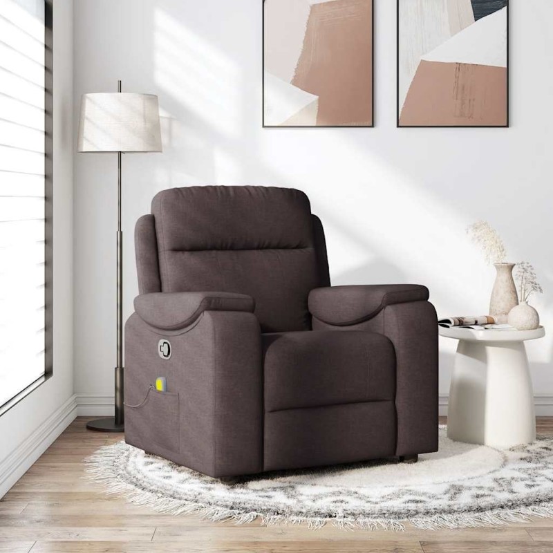 Fauteuil de massage inclinable Marron foncé Tissu 581027581027