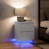 Tables de chevet avec lumières LED 2 pcs blanc 38x34x50 cm 581058581058