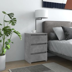 Table de chevet gris béton 40x35x62,5 cm bois d'ingénierie 581060581060