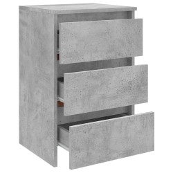 Table de chevet gris béton 40x35x62,5 cm bois d'ingénierie 581060581060