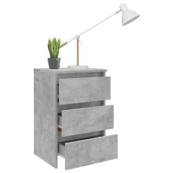 Table de chevet gris béton 40x35x62,5 cm bois d'ingénierie 581060581060