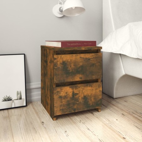 Table de chevet en chêne fumé 30x30x40 cm bois d'ingénierie 581075581075