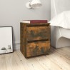 Table de chevet en chêne fumé 30x30x40 cm bois d'ingénierie 581075581075
