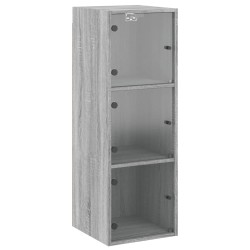 Armoire murale avec portes en verre sonoma gris 35x37x100 cm 581077581077