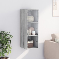 Armoire murale avec portes en verre sonoma gris 35x37x100 cm 581077581077